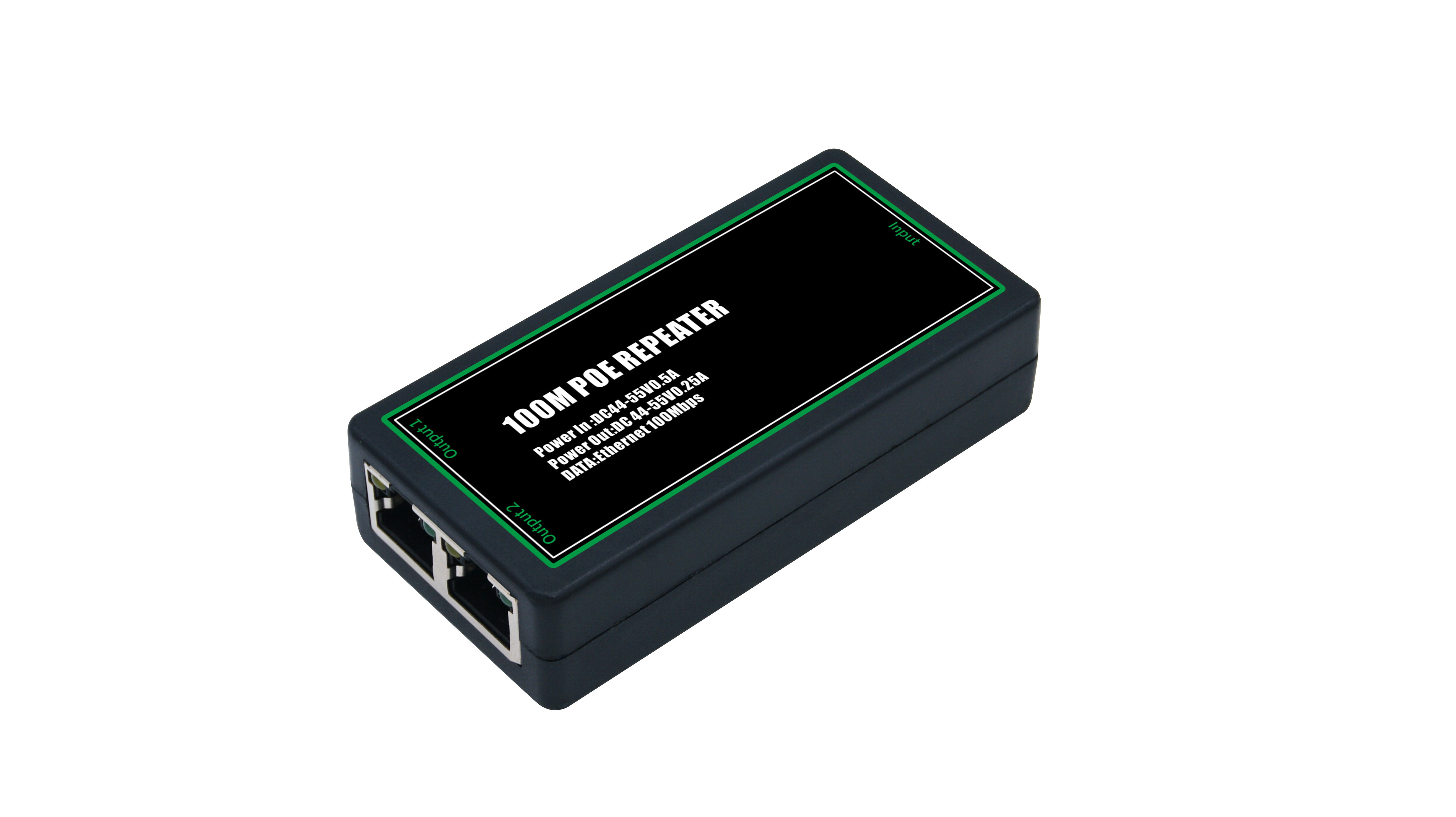 MS01AT02AF Active PoE Repeater PoE In:44-55V 0.5A PoE Out:44-55V 0.25A Data:Ethernet 100Mb